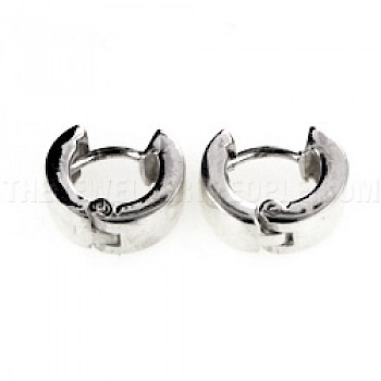 Hinged Silver Hoop Earrings - 13mm
