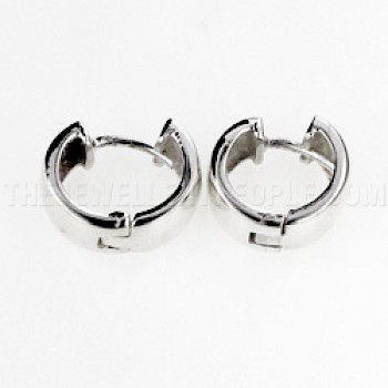 Hinged Silver Hoop Earrings - 14mm