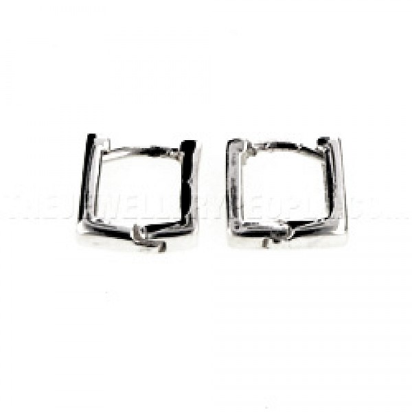 Hinged Square Silver Earrings