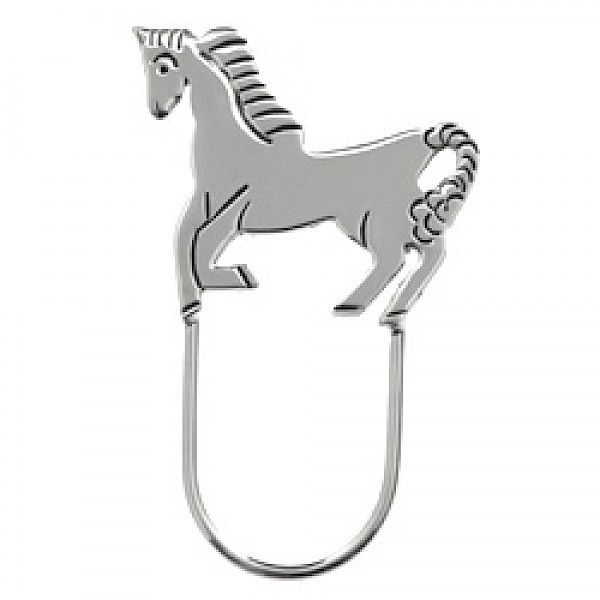 Horse Silver Glasses Holder Brooch