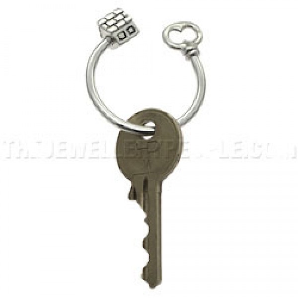 House Silver Key Ring