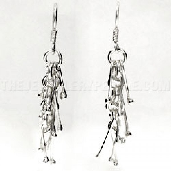 Icicle Silver Drop Earrings - 50mm Long