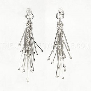 Icicle Silver Drop Earrings - 60mm Long