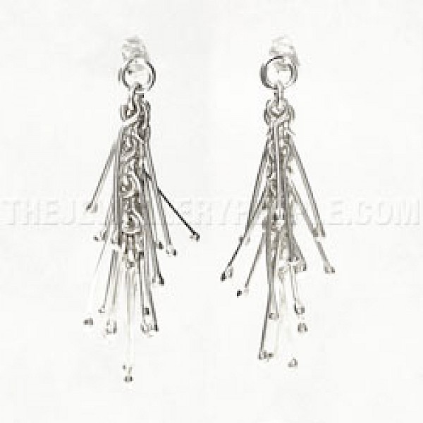 Icicle Silver Drop Earrings - 60mm Long