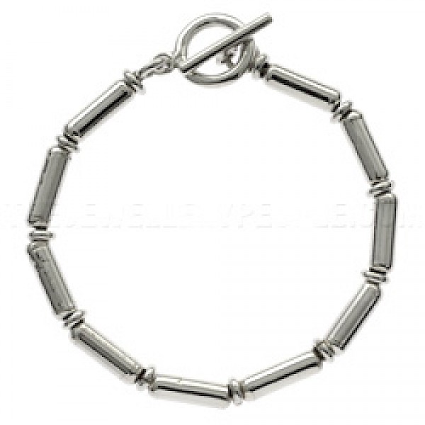Inline Polished Silver Bracelet