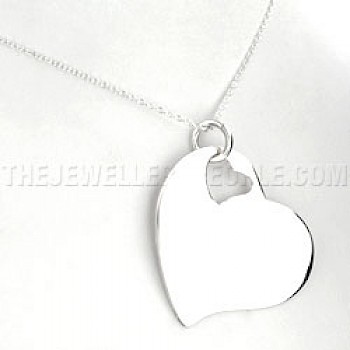 Inset Heart Silver Pendant