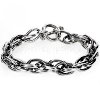 Interlinked Oxidised Silver Bracelet