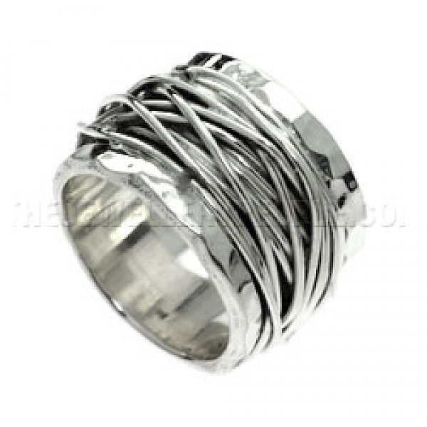 Intertwined Melted Rings Silver Ring - RG152