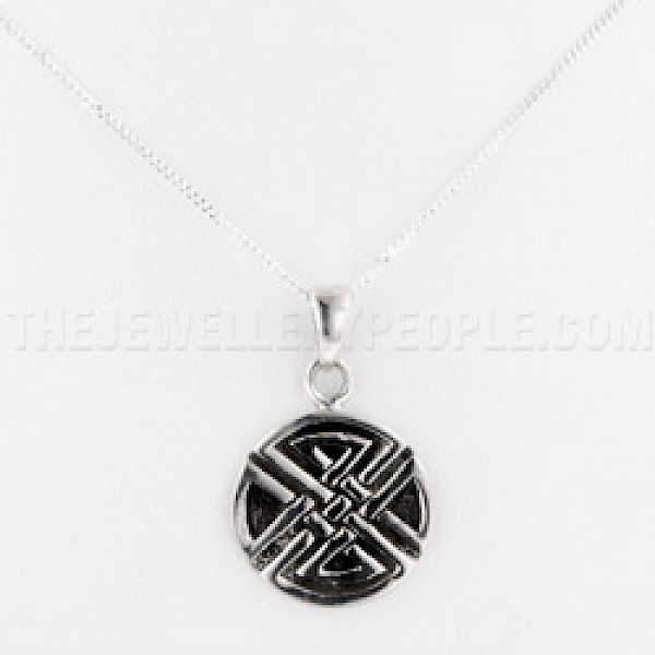Interwoven Disc Silver Pendant - PT535