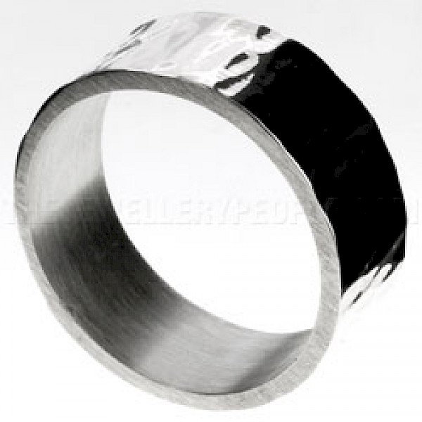 Uni-sex Hammered Silver Band Ring