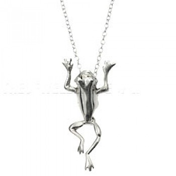 Jointed Silver Frog Pendant - 45mm Long - AL034