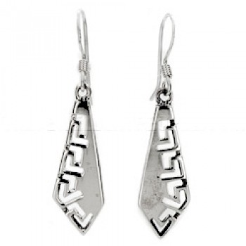 Key Diamond Silver Earrings