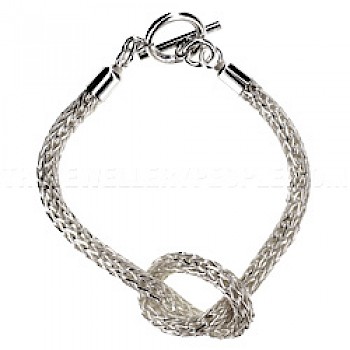 Knitted Rope Knot Silver Bracelet