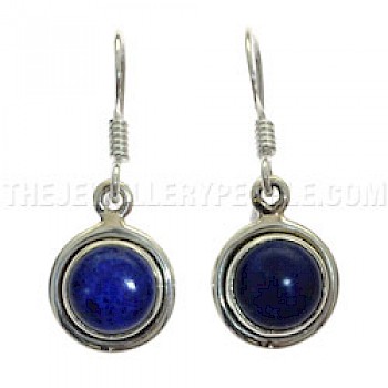 Lapis Lazuli & Silver Set Earrings - 10mm