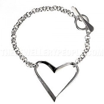Large Heart Silver Bracelet