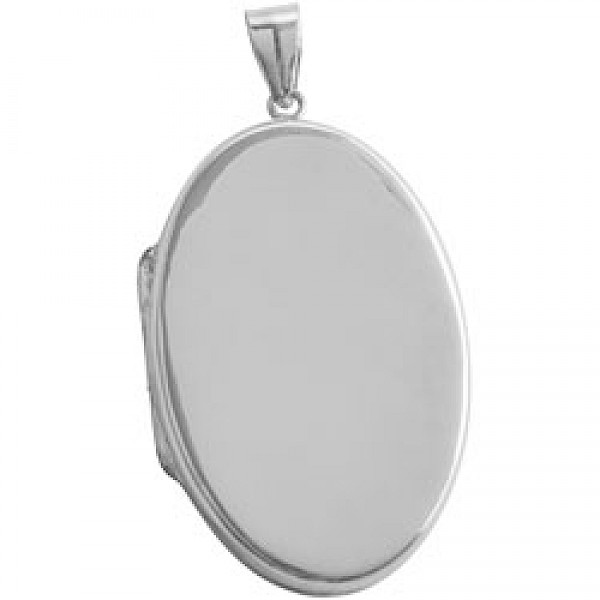 Large Polished Silver Oval Locket - X Large - PT715