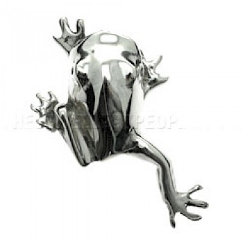 Leap Frog Silver Brooch - 49mm Large