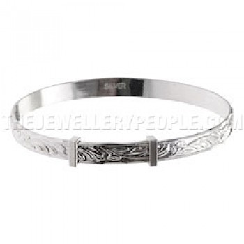 Leaves Silver Bangle - Childs - BY081