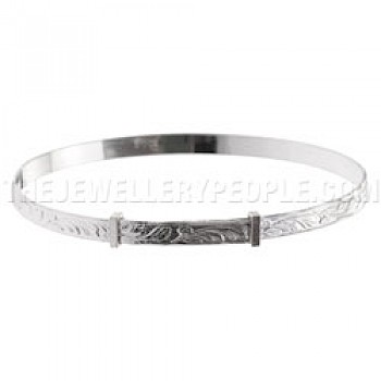 Leaves Silver Bangle - Adults - BY079