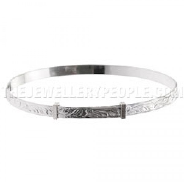 Leaves Silver Bangle - Adults - BY079