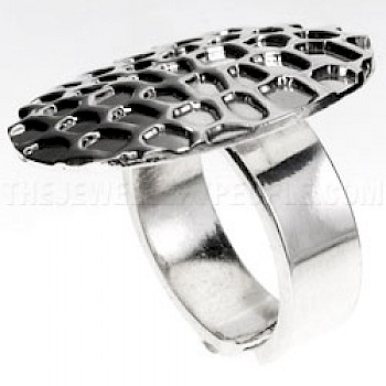 Leopard Skin Round Silver Ring