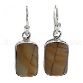 Light Brown Agate & Silver Earrings