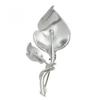 Lily Petals Silver Brooch