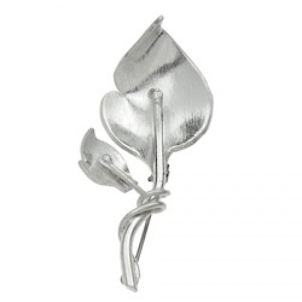 Lily Petals Silver Brooch