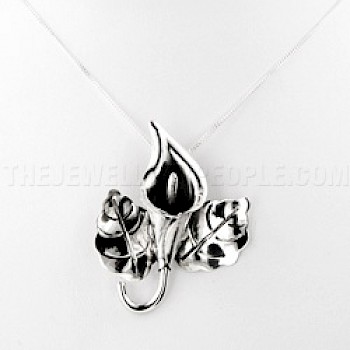 Lily Silver Pendant - 33mm