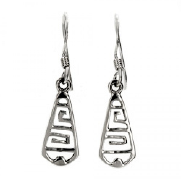 Line Teardrop Silver Earrings