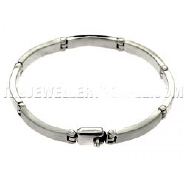 Linked Bars Silver Bracelet - 5mm Wide