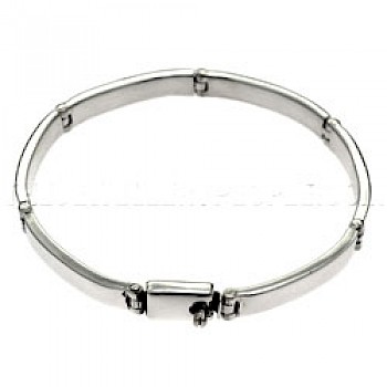 Linked Bars Silver Bracelet - 6mm Wide