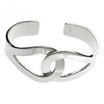 Linked Loops Silver Bangle - 30mm Wide