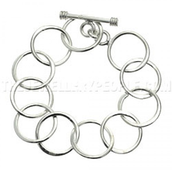 Soldered Linked Rings Silver Bracelet